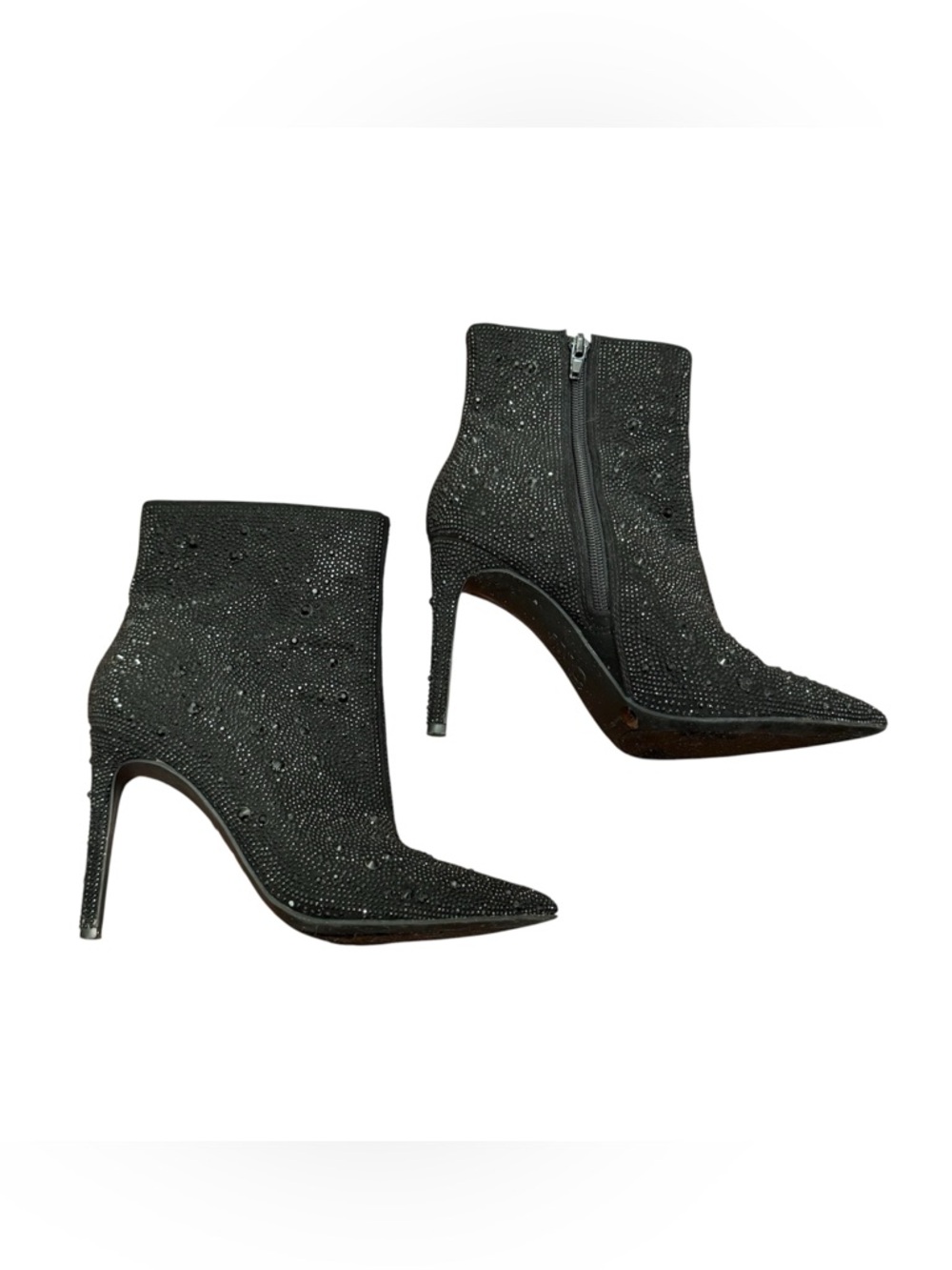 I.N.C- Gently Used - Women's Black Rhinestone Ankle Boots - Sleek Pointed Toe